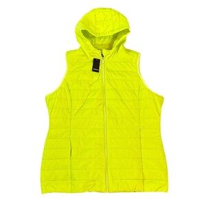 TORRID yellow hooded long puffer vest size 2 (2x - 18/20) - NWT!